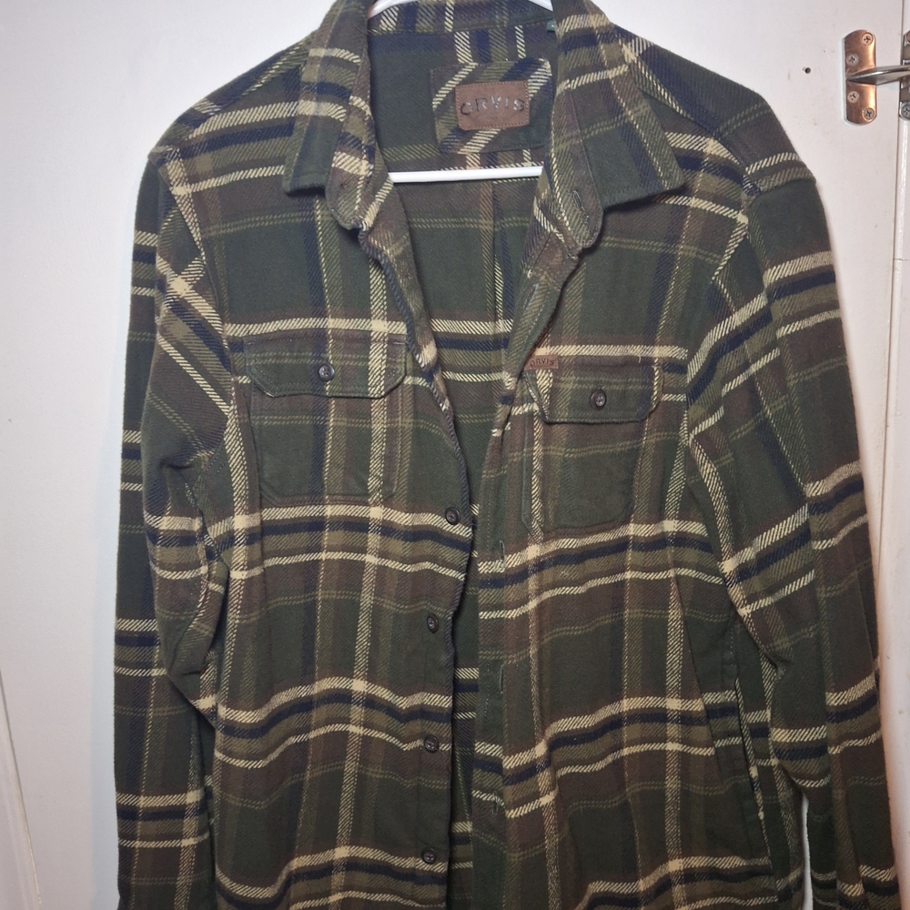 Orvis‎ Green and Brown Checkered Shirt